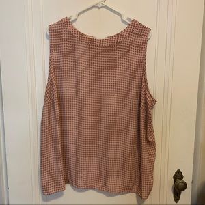 LOFT Plus Pink Sleeveless Top with Flower Print